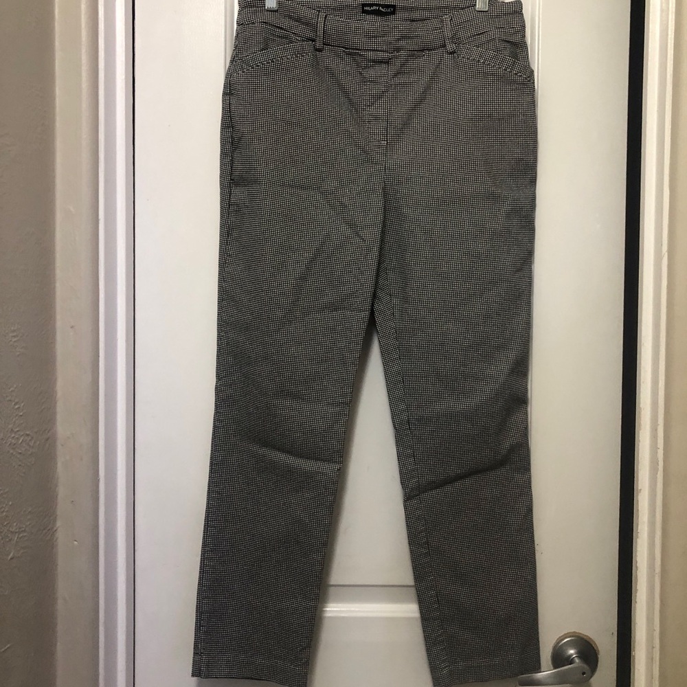 Hilary Radley Pull-On Slim Fit Sits at Waist Stretch Pants Black White Variety L - Picture 7 of 9